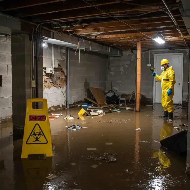 Flooded Basement Electrical Hazard in Tishomingo, OK Property